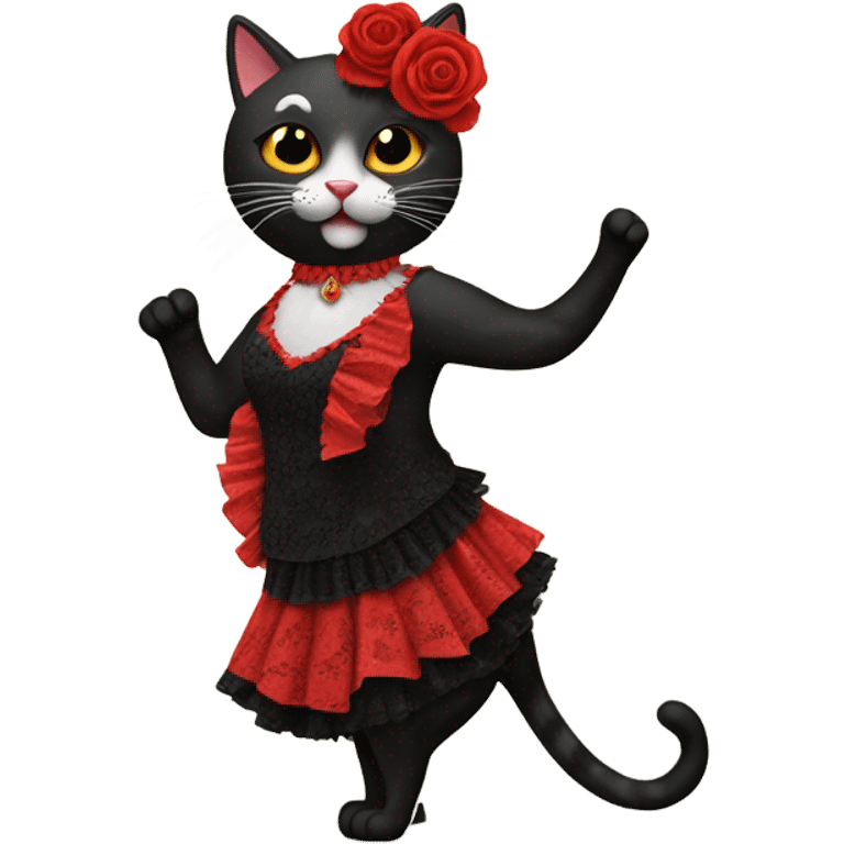 Cat in flamenco dress emoji