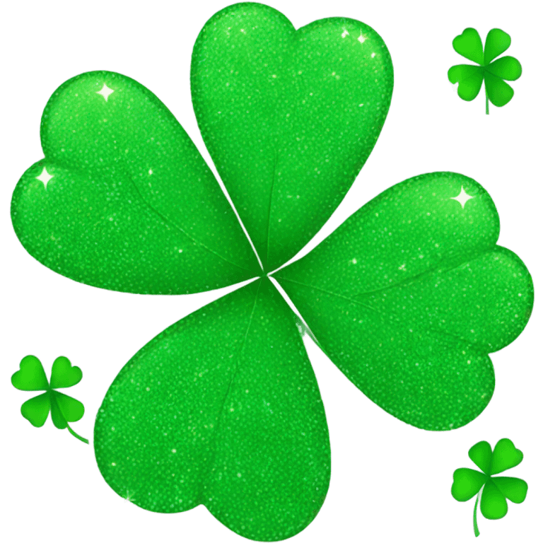 Sparkly 4-leaves clover emoji