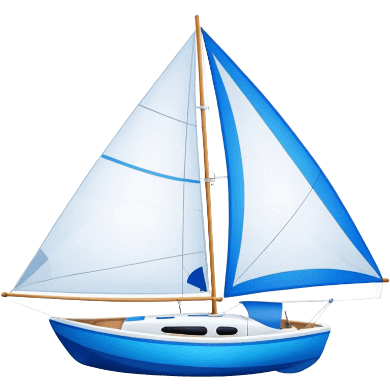 Sailboat - Sunfish (Model Year: 2021) (Iconic colour: Bright sail with blue and white) emoji