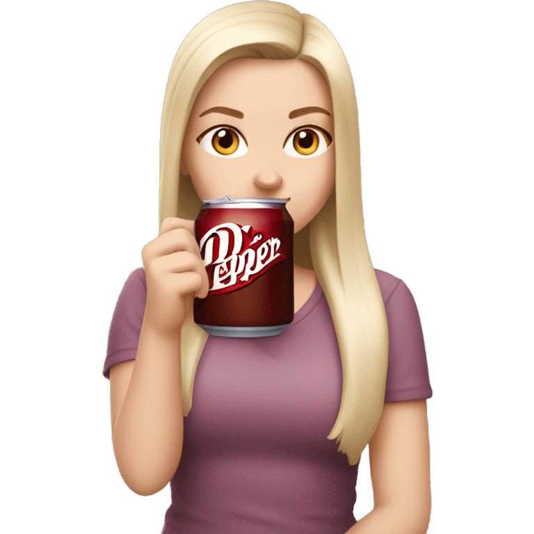 white girl drinking a dr pepper  emoji