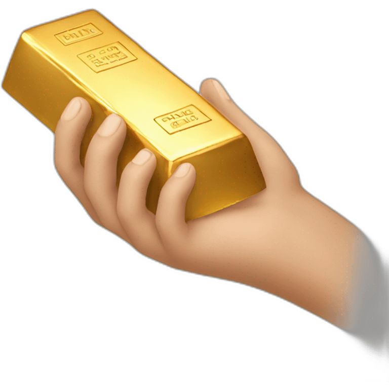 gold bar in hand emoji