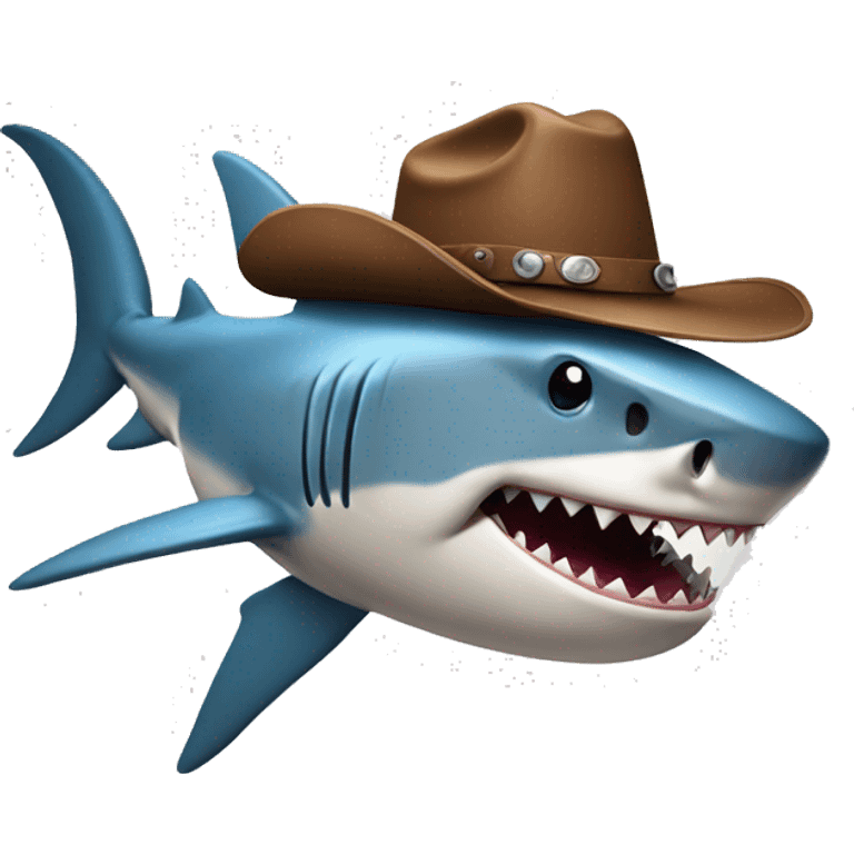 shark with a cowboy hat emoji