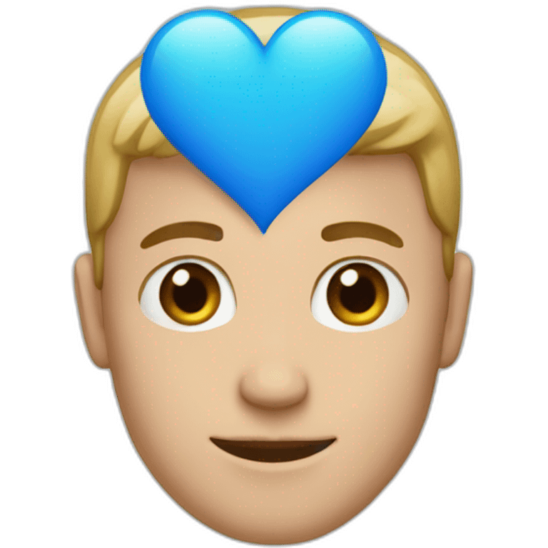 Men with an Blue heart emoji