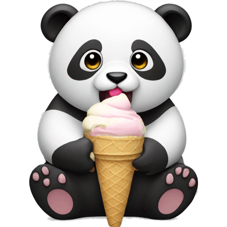 Panda eating ice cream emoji