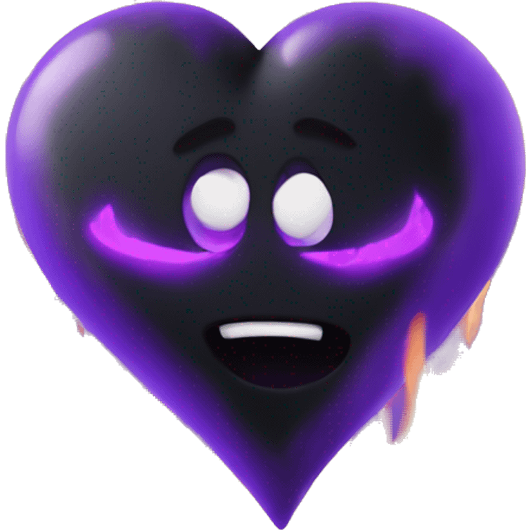 Black heart with purple flames emoji