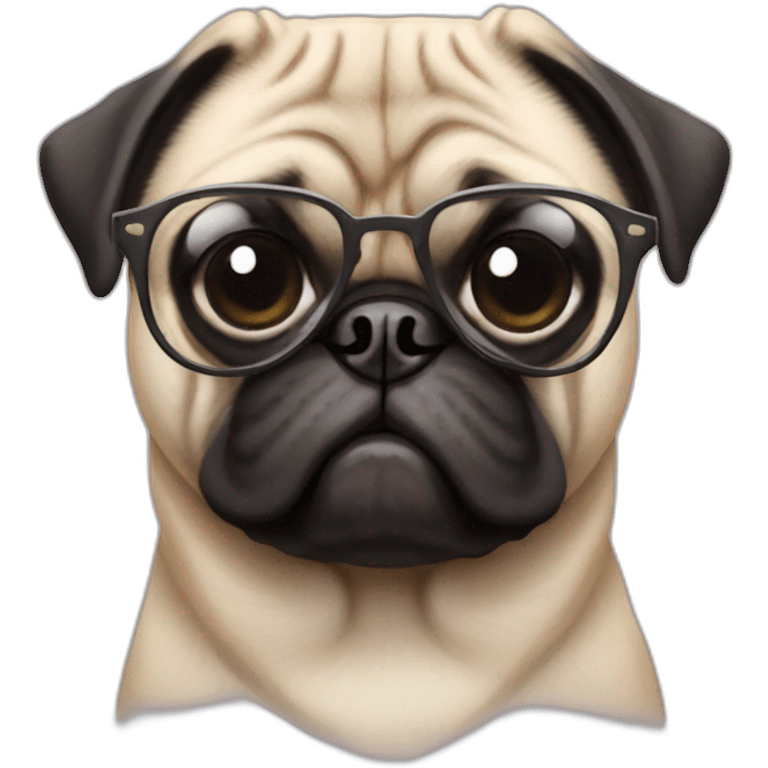 Pug in cool glasses emoji