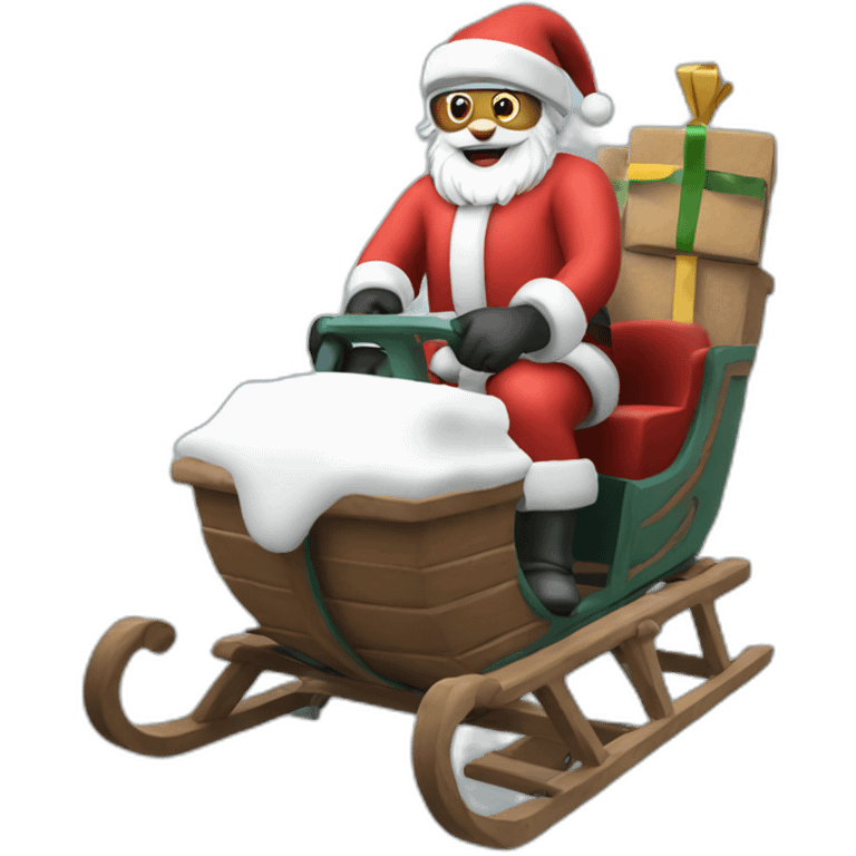 Santa in sledge in vr headset emoji