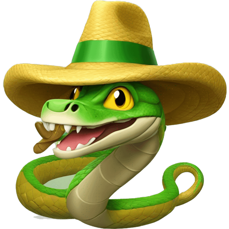 Serpiente con sombrero  emoji