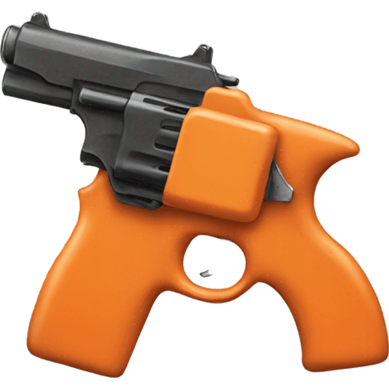 A orange with a gun emoji