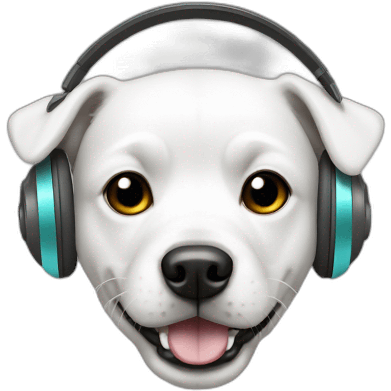 dog white with headphones emoji