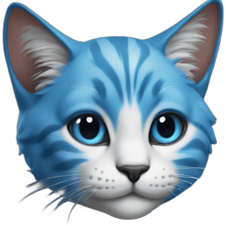 smurf cat blue realistic emoji