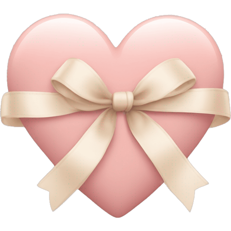 baby pink heart with beige ribbon emoji