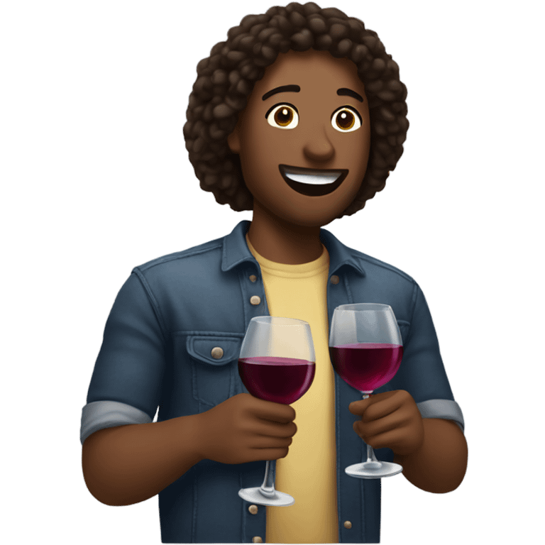 friends enjoying wine indoors emoji