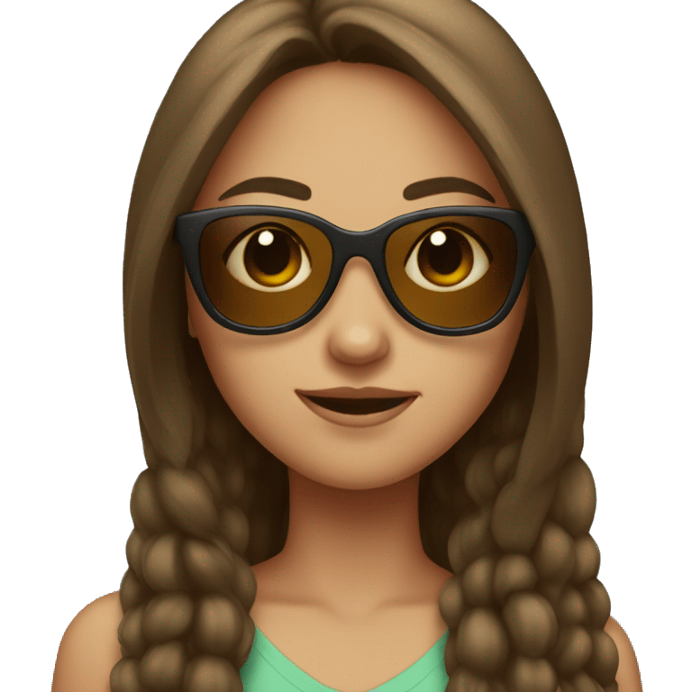 Girl wearing sunglasses having brown hair  emoji