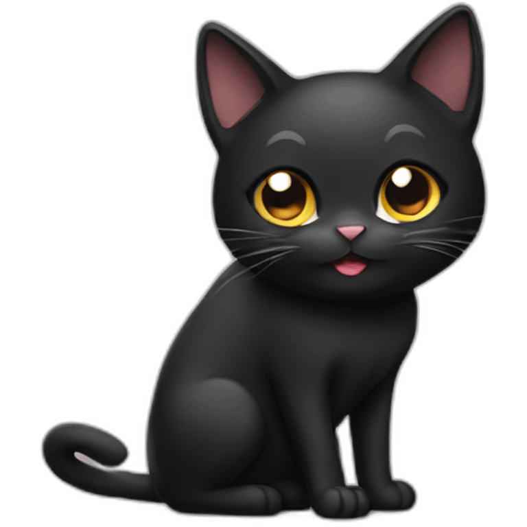 Black cat pooing emoji