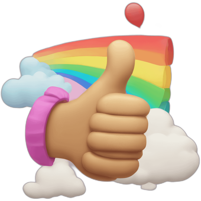 thumbs up sign on a rainbow balloo emoji