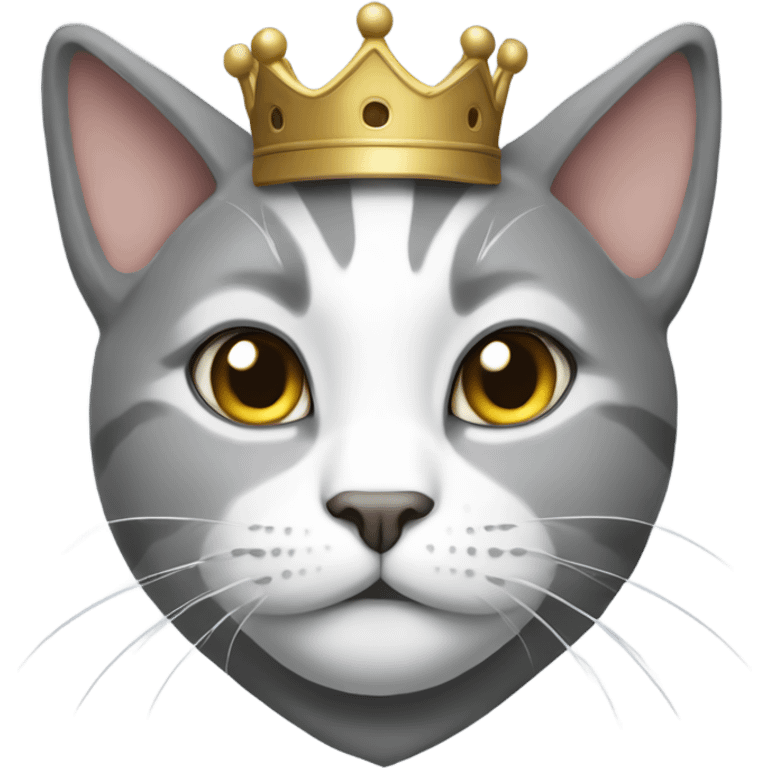 A king cat grey and white emoji