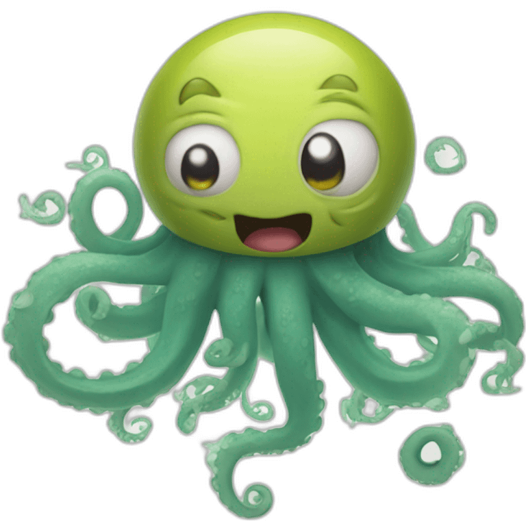 an adorable disoriented kraken and question marks around him emoji