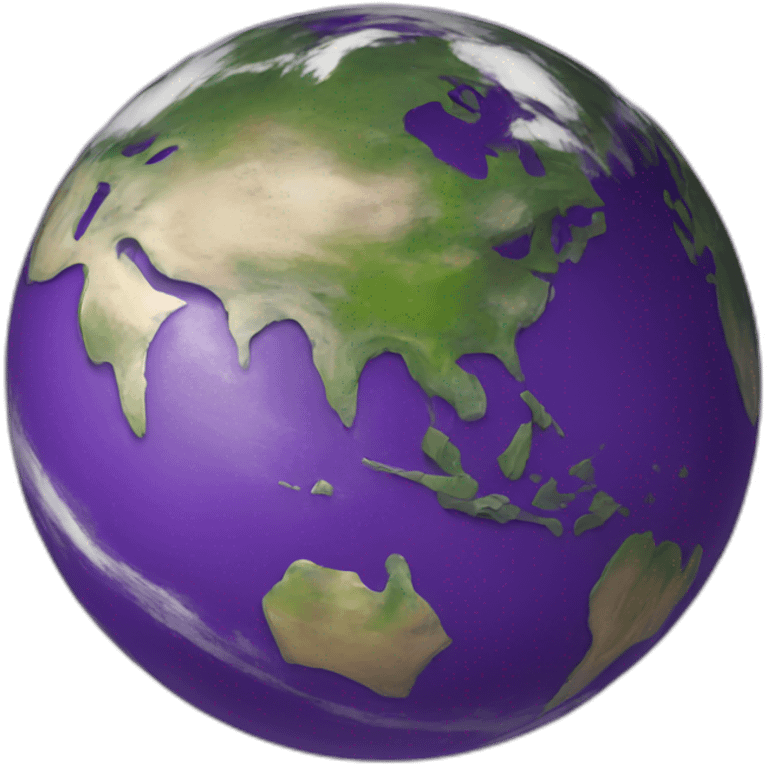 a purple earth emoji