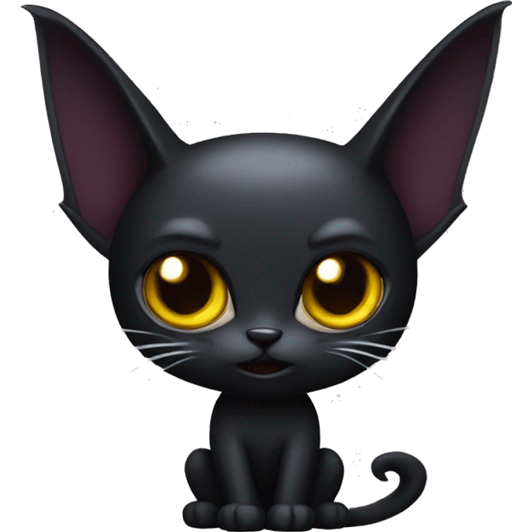 Black-Vampire-Batty-Cat-Fakémon-Cat With Bat-wings as ears  emoji