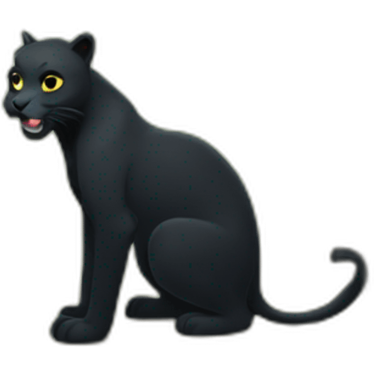 black panter animal with a sharp tooth behind a bush emoji