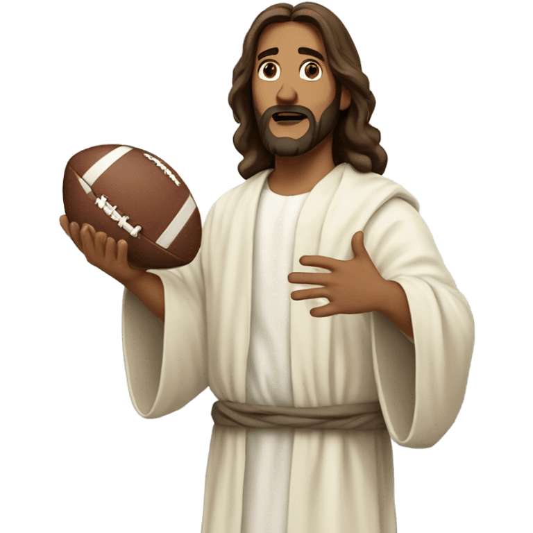 Jesus throwing a football  emoji