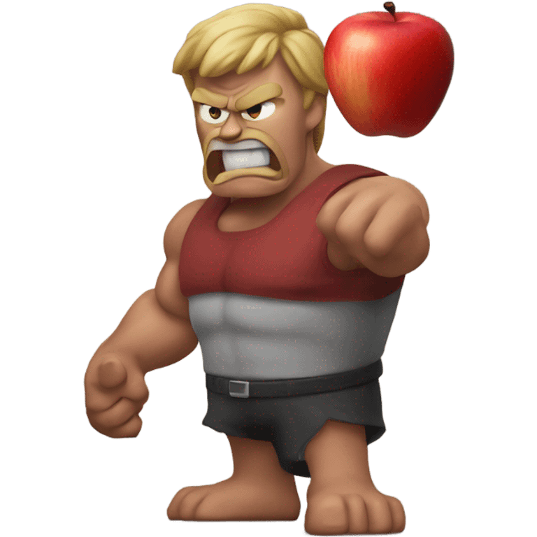 Very Muscular angry red apple emoji