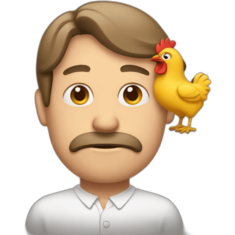 Homme qui pleure sur un poulet emoji