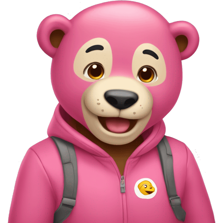 Oso color rosa sonriendo emoji