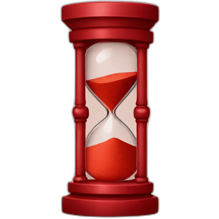 red hourglass with red sand with sans at the top only emoji