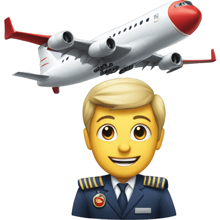 airplane on runway with wheels with pilot  emoji