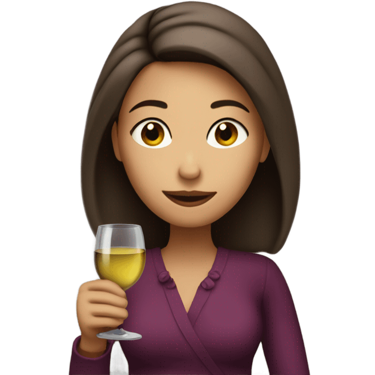 rachel drinking wine emoji