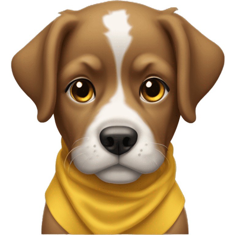 Cachorro com rosto amarelo com cabelo de tubarões  emoji