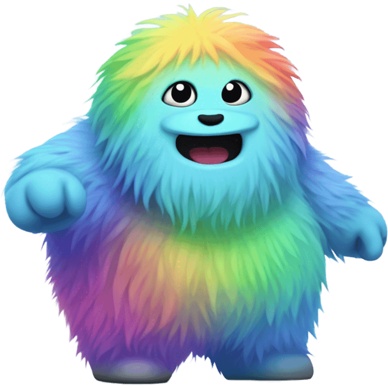 fat rainbow yeti ice skating  emoji