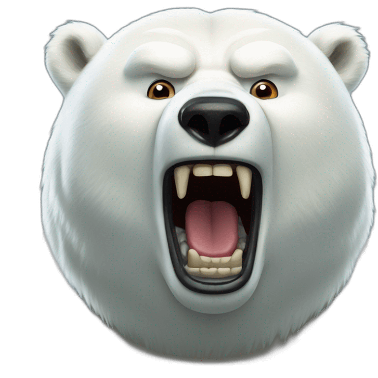 King Polar Bear very mad emoji