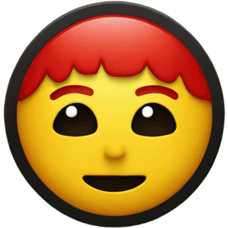 a black and red rectangle with a medium-sized yellow circle in the middle emoji