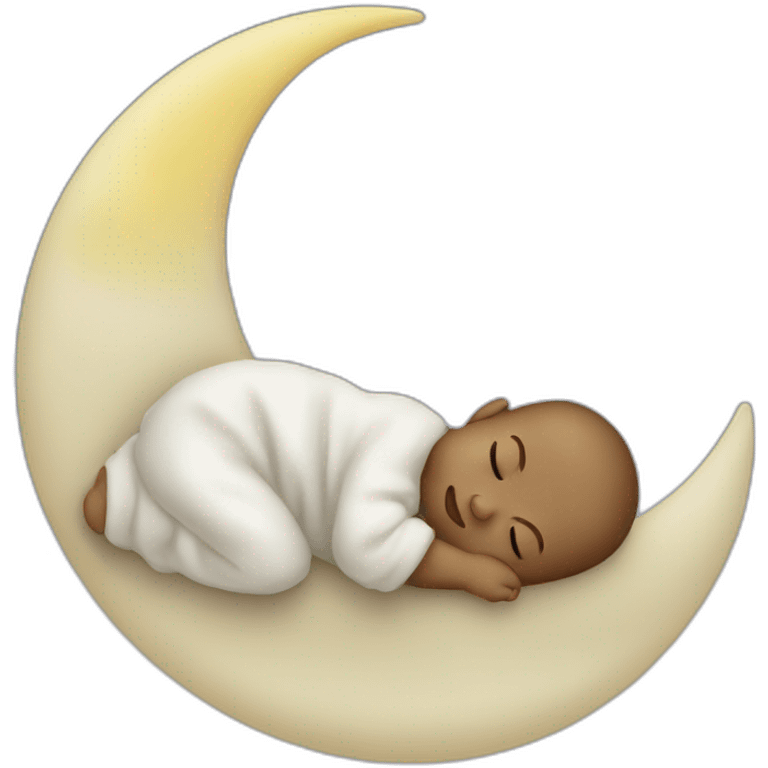 The newborn sleeps on the moon emoji