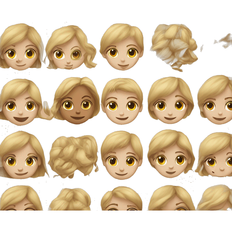 long Blonde hair woman; brown hair baby boy emoji