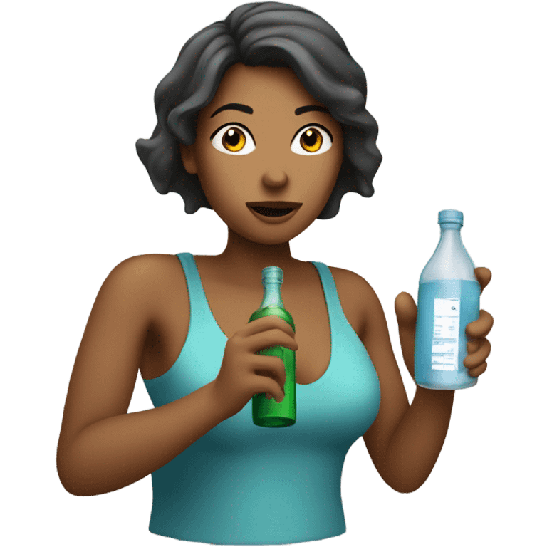 Female blowing in a bottle emoji