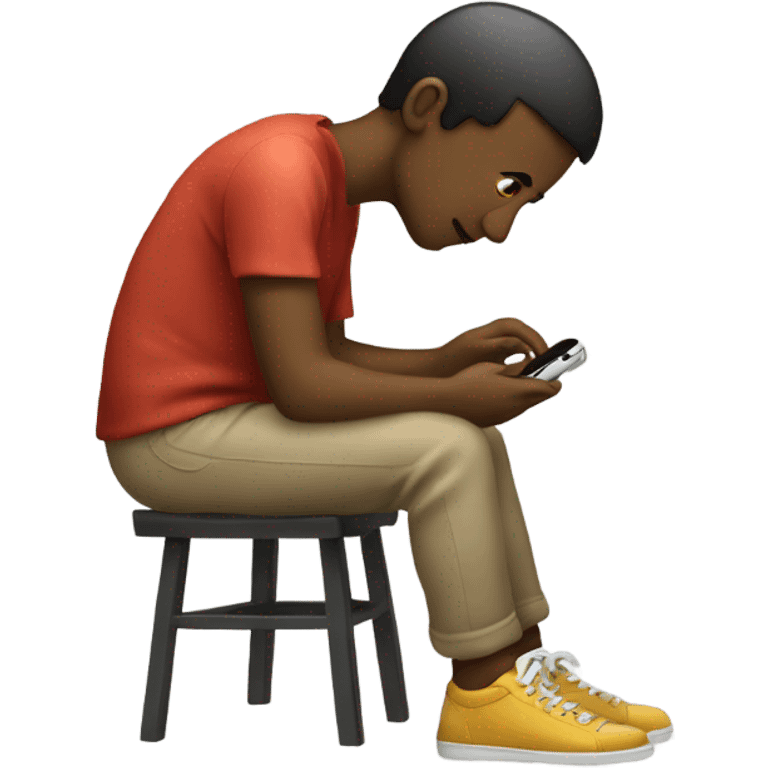 Sitting on phone sms’en emoji