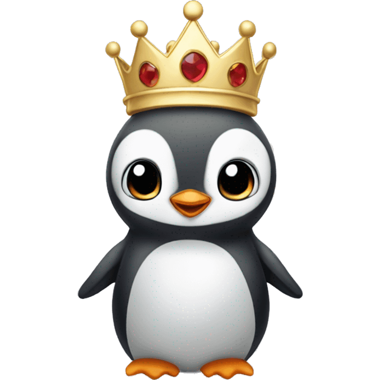 skinny baby Penguin with crown emoji