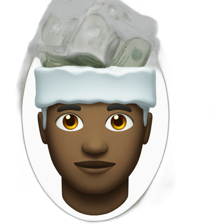 Money with icecram on head  emoji