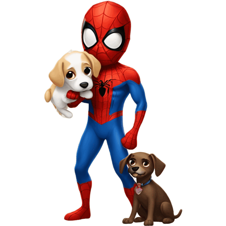 spider-man holding a dog  emoji