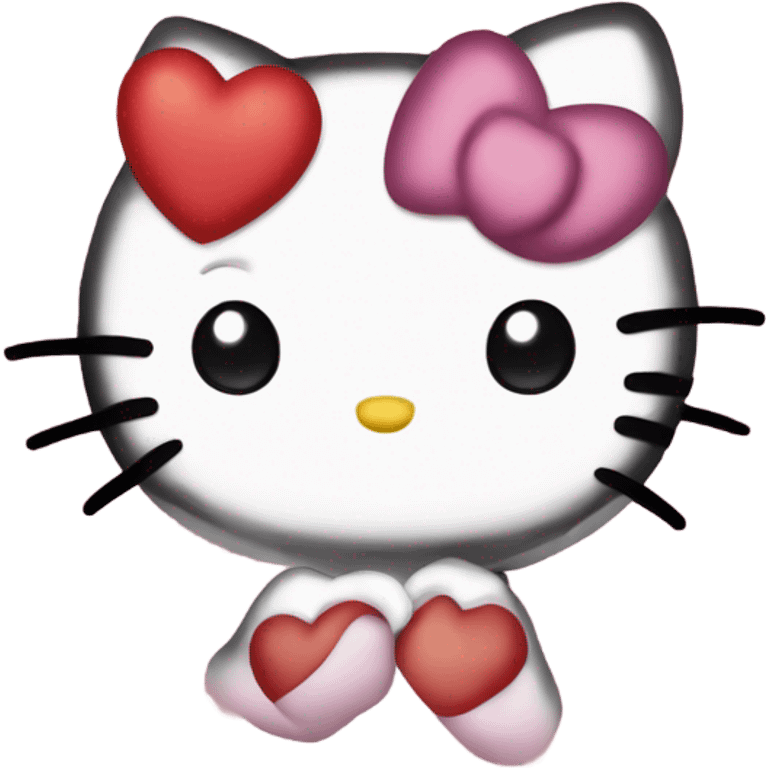 Hello kitty with hearts around her face emoji