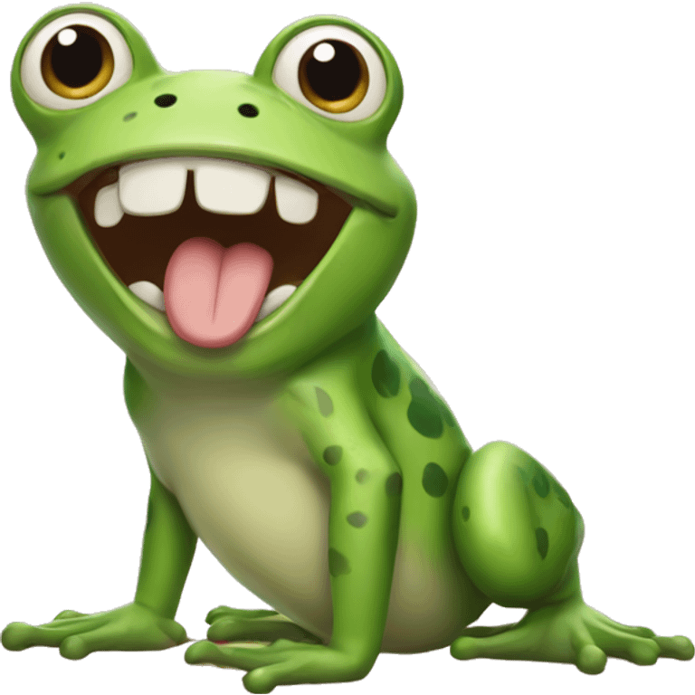 happy frog with dog trai emoji