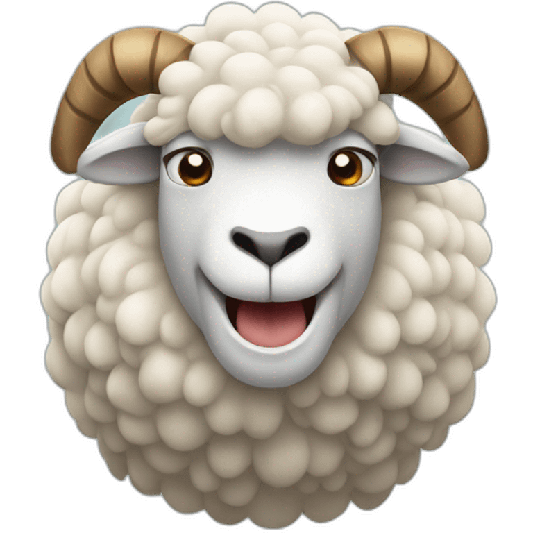 Angry sheep with horns up emoji