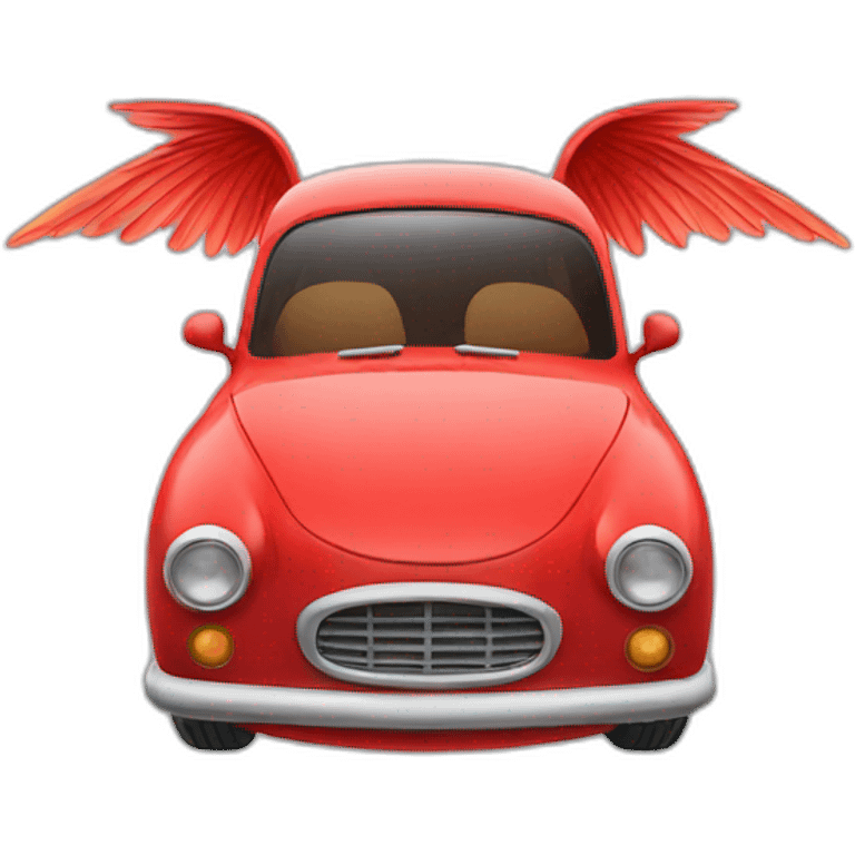 a red car with two wings emoji