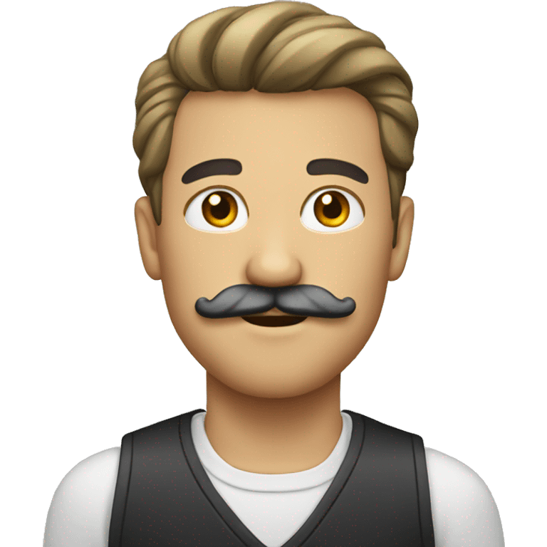 male portrait with mustache emoji