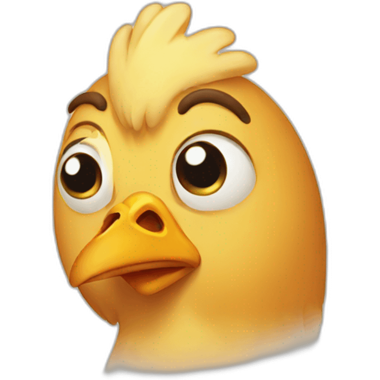 A sad chicken emoji