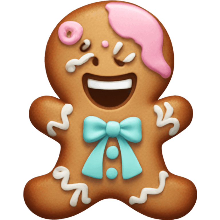 Pastel gingerbread man emoji